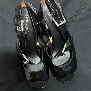 Coach Glossy Black Women's Heels